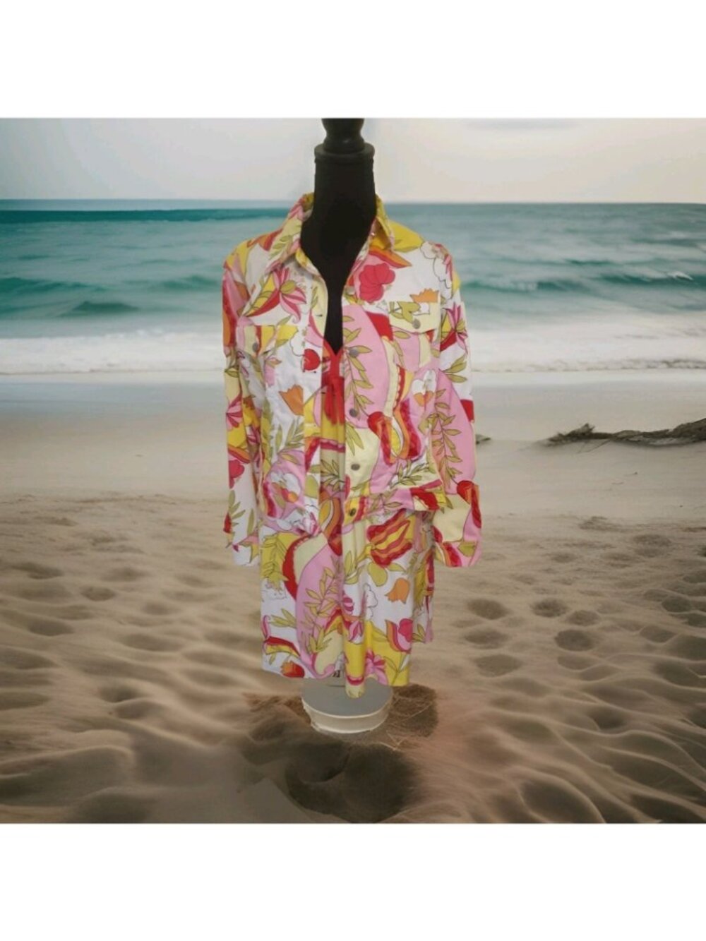 Tori Richard Honolulu Dress Jacket Set Womens 10 Dress 12 Jacket Tropical Cotton - Picture 2 of 15